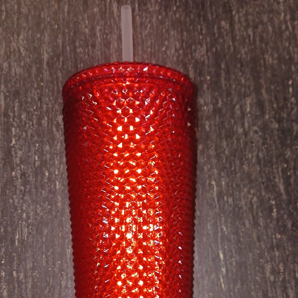Bling Red Rhinestone Tumbler Cup